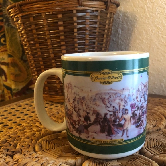 Currier & Ives Central Park Winter 1992 Vintage Coffe Mug For Houston Food - Picture 5 of 13